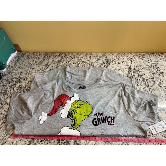 The Grinch Christmas Youth Graphic T-Shirt XXXL Gray Short Sleeve Streetwear - Picture 4 of 6